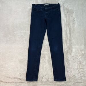 Levis 711 Skinny Jeans Size 27 Dark Blue Wash Stretch Denim Low Rise Classic